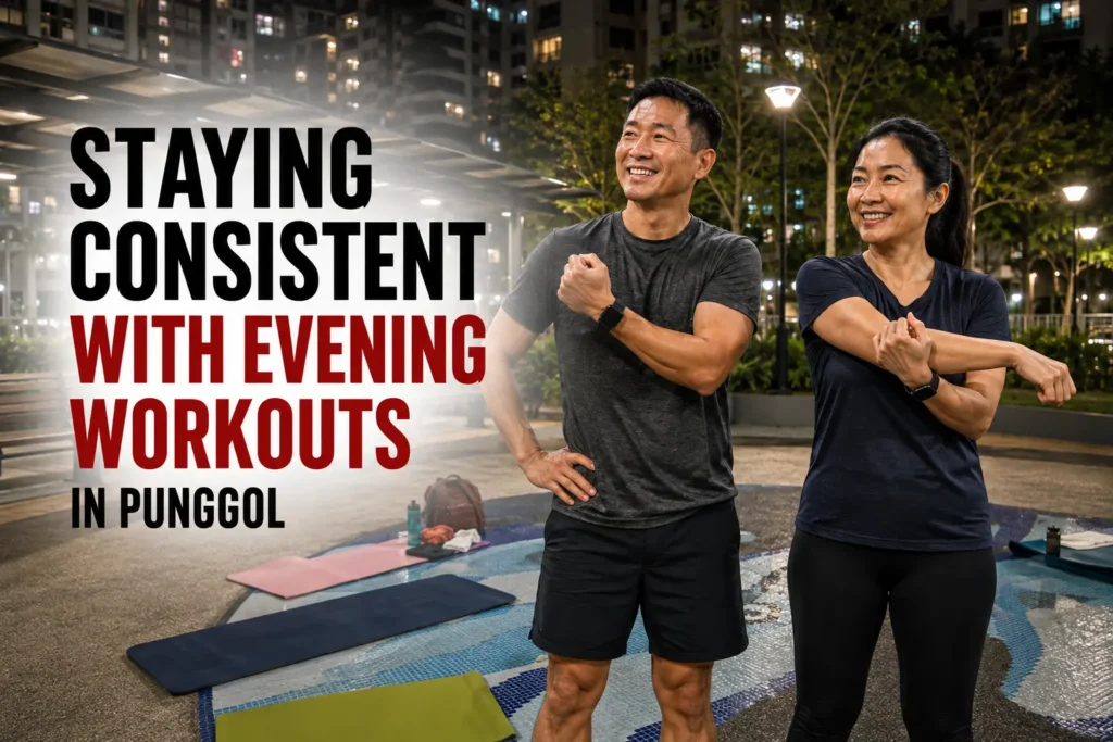 staying consistent with evening workouts in punggol